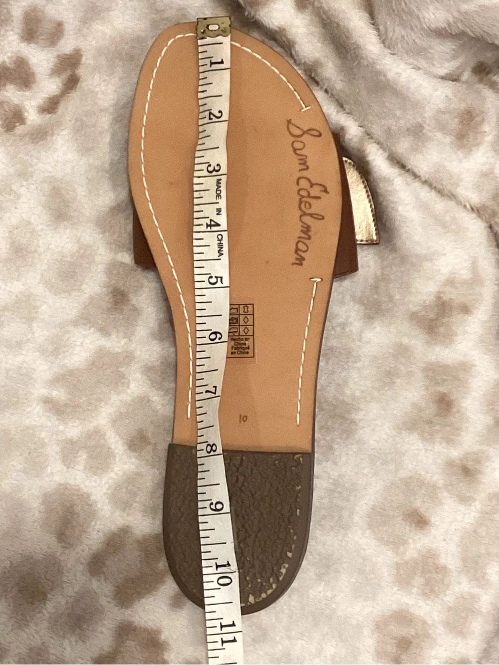 Sam Edelman Gaige Tan/Saddle Leather Buckle Slide Sandals, Size 8 1/2 - Picture 13 of 13